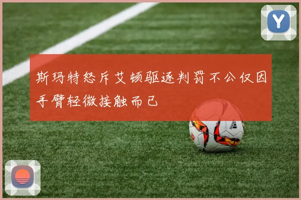 斯玛特怒斥艾顿驱逐判罚不公仅因手臂轻微接触而已